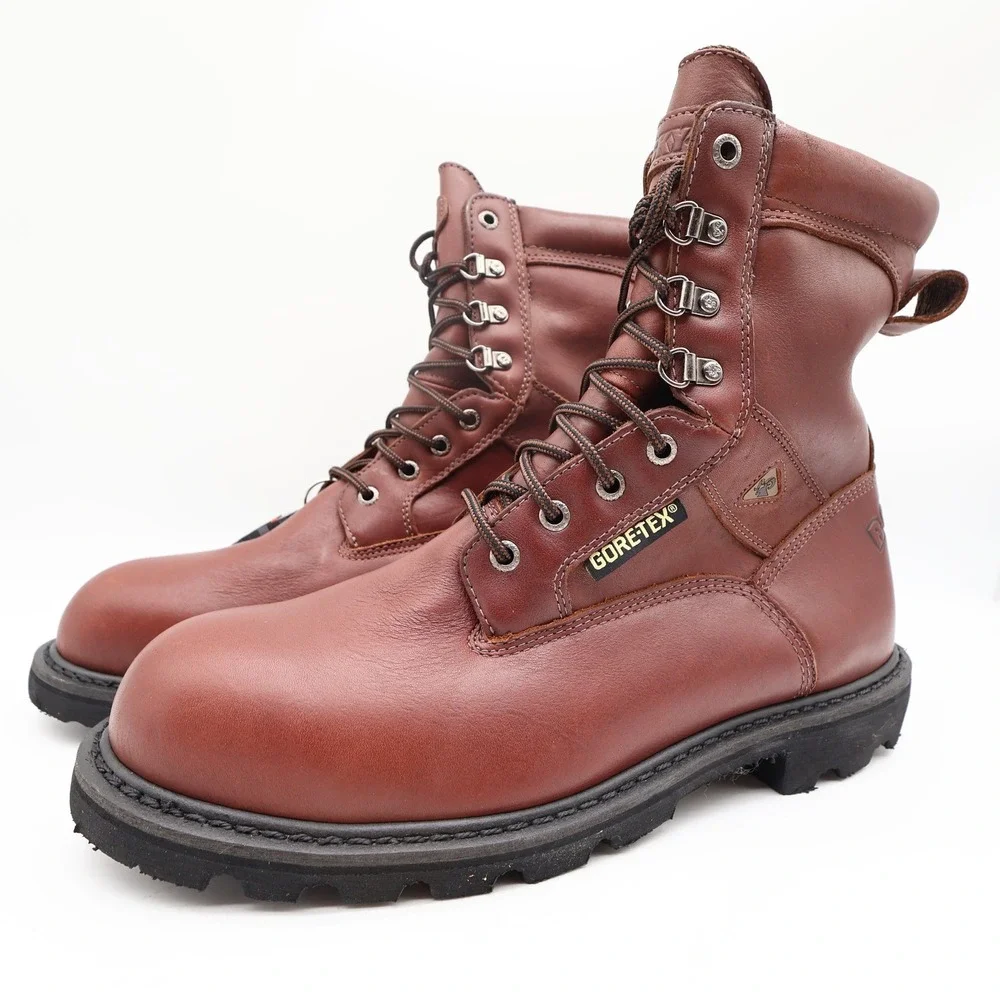Rocky 6224 Steel Toe Ranger Work Boots Mens 12M Brown Leather Gore-Tex New